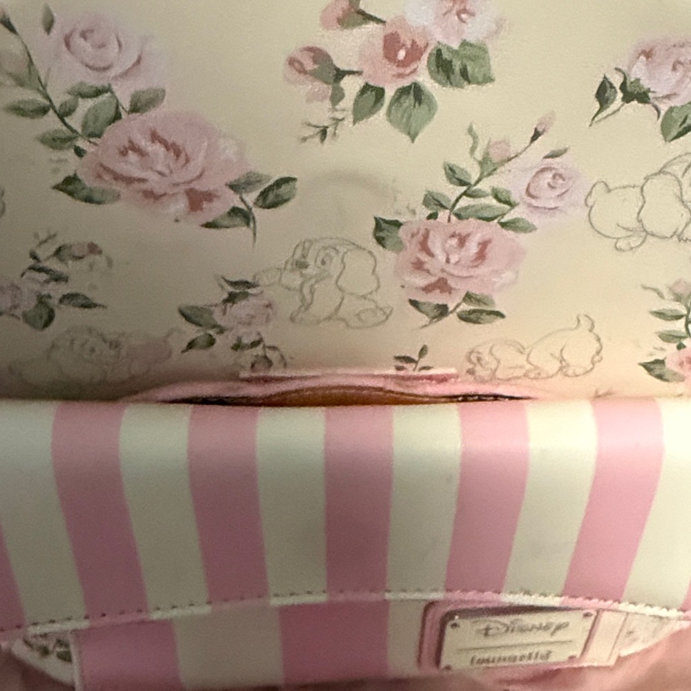 Loungefly Pink Floral Lady and the Tramp Mini Backpack - Picture 3 of 7